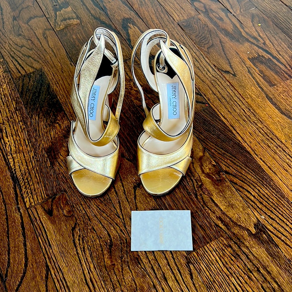 Jimmy Choo Falcon 100 Sandals - Metallic Gold